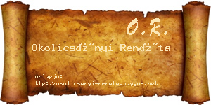 Okolicsányi Renáta névjegykártya